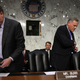 Chairman Sen. Richard Burr (R-NC) (2nd R) and Vice Chairman Sen. Mark Warner (D-VA) (L) arrive at a hearing before the Senate (Select) Intelligence Committee June 21, 2017 on Capitol Hill in Washington, DC. Photo: Getty
